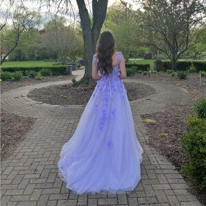 open lace back dress Sparkly V-Neck Tight Prom Dresses Backless Long Formal Wear for Wedding Guest Black / US20W main image 1